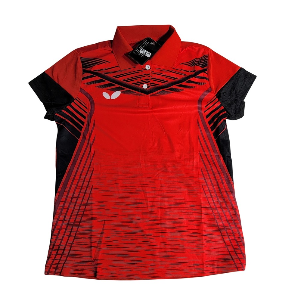 Butterfly 2131B Table Tennis Polo Shirt Red Black Men 2XL New